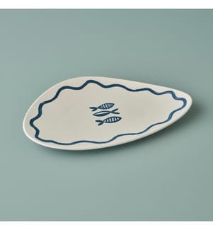 Assiette de service Marine 35 cm - Bleu