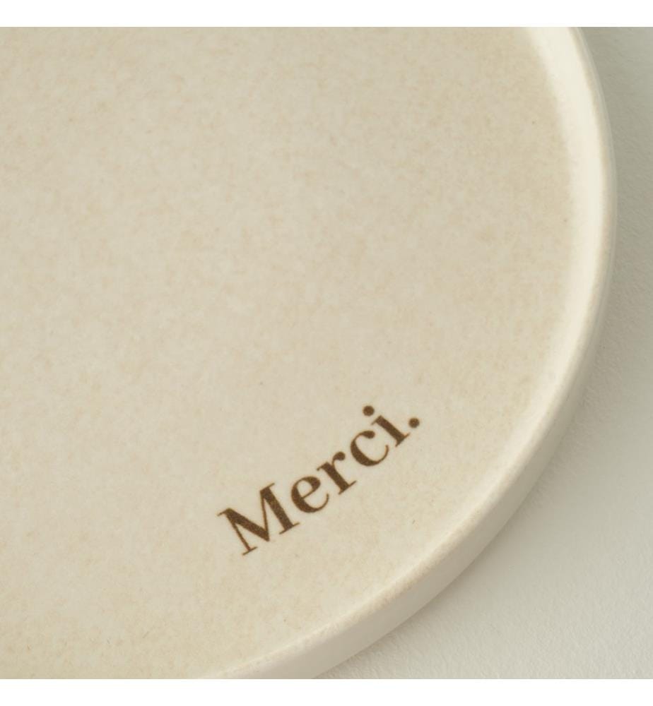 Assiette de service Merci 25 cm - Crème