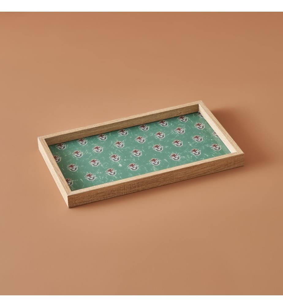Deko-Tablett Indianer 22x37 cm - Mehrfarbig