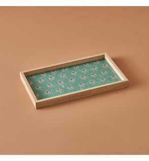 Plateau décoratif Indien 22x37 cm - Multicolore