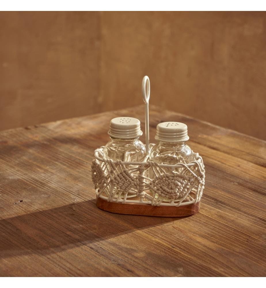 Set salière et poivrière Flick 14x9x20 cm - Naturel