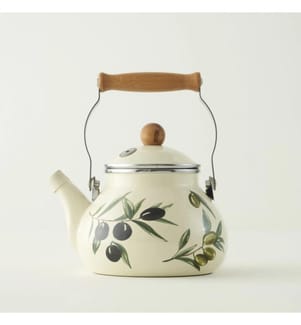 Théière en émail Olive 2 L - Multicolore