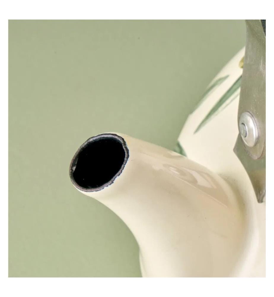 Olive enamel teapot 2 L - Multicolor