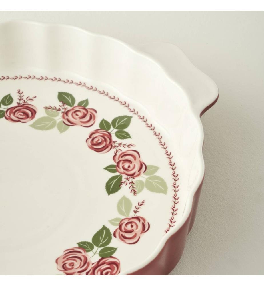 Plat à four en porcelaine 33x29x6 cm - Rose
