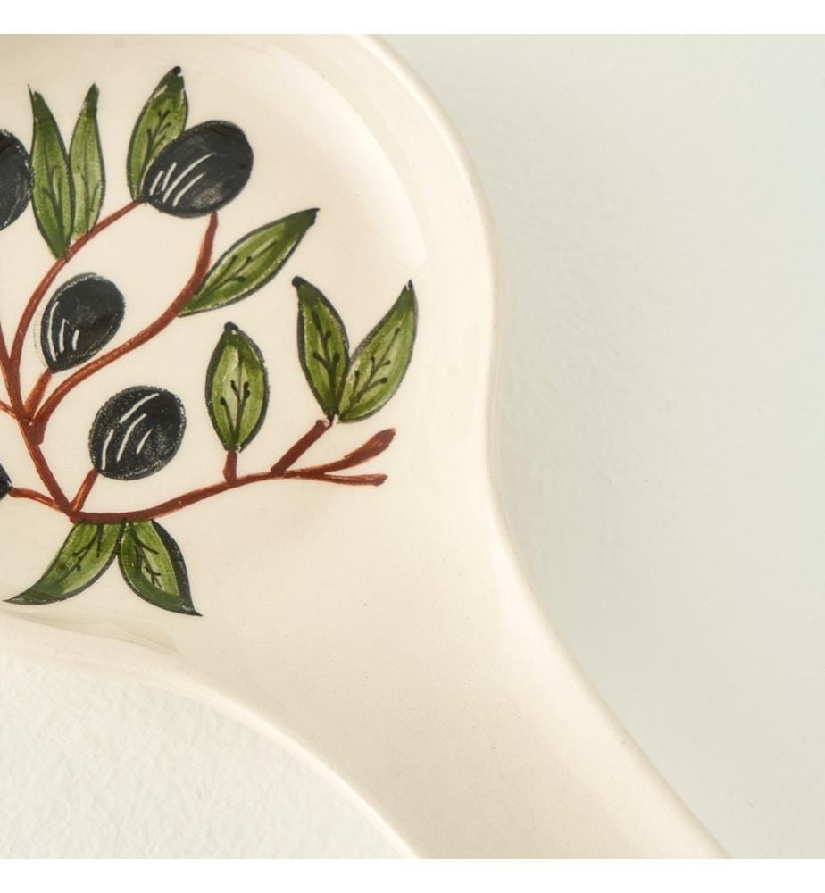 Repose-cuillère Olive 11,5x24 cm - Blanc