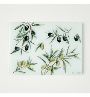 Planche à découper en verre « Olive » 35 x 25 cm - Multicolore