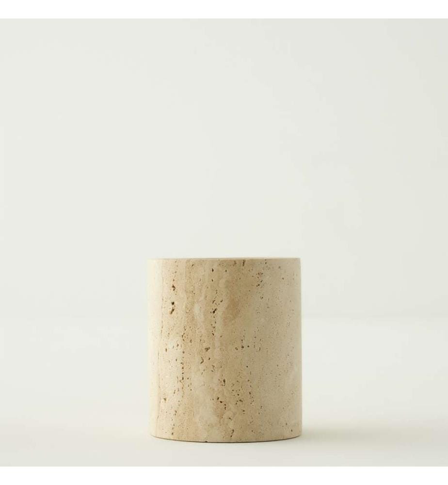 Porte-ustensiles en travertin Ephesus 11 x 13 cm - Naturel
