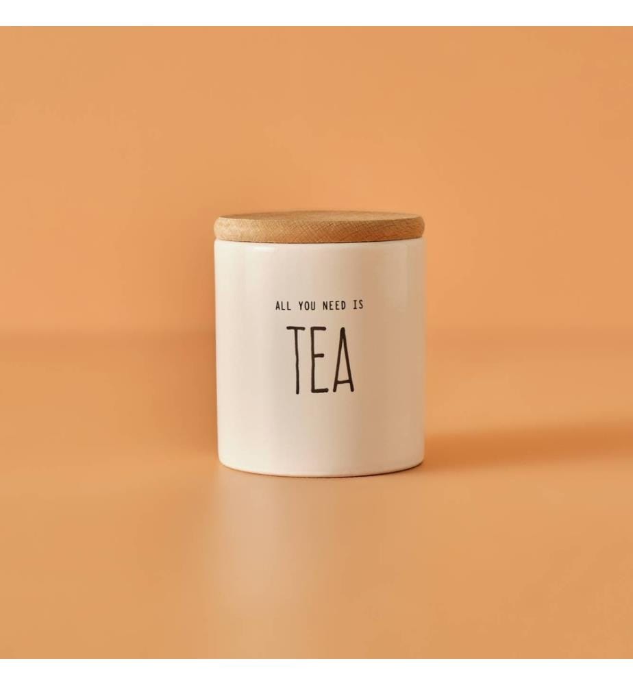 Boîte à thé céramique 9x7,5 cm - Blanc
