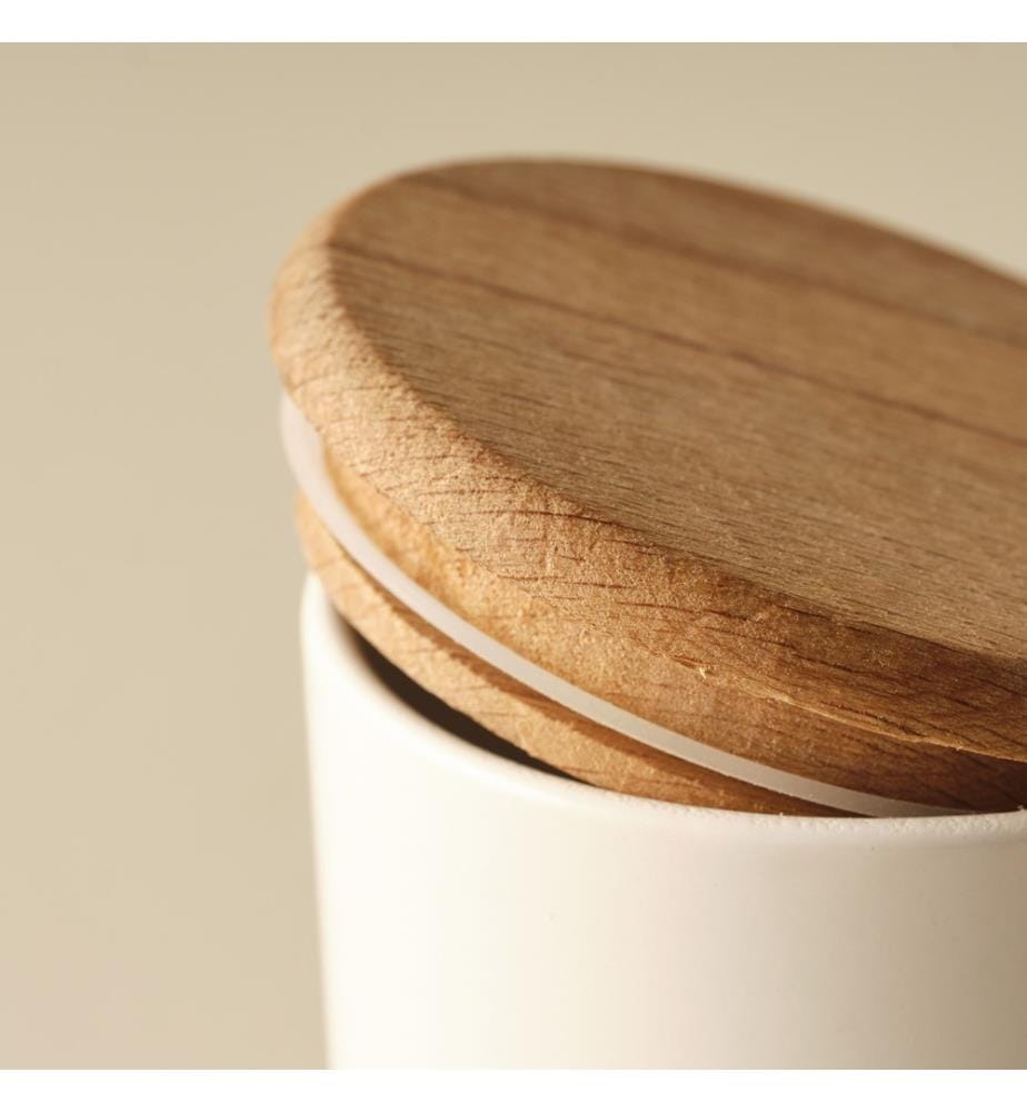 Boîte à thé céramique 9x7,5 cm - Blanc