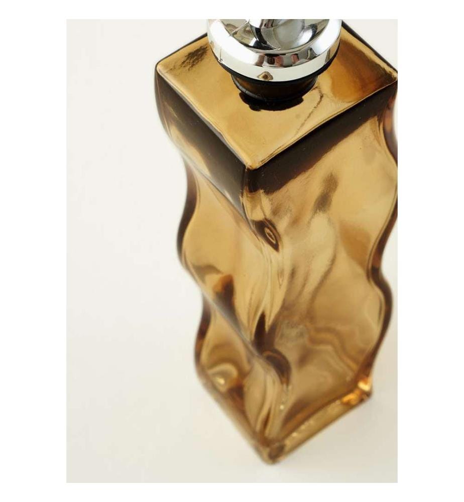 Bouteille à huile en verre ondulé Vinaigre - Ambre