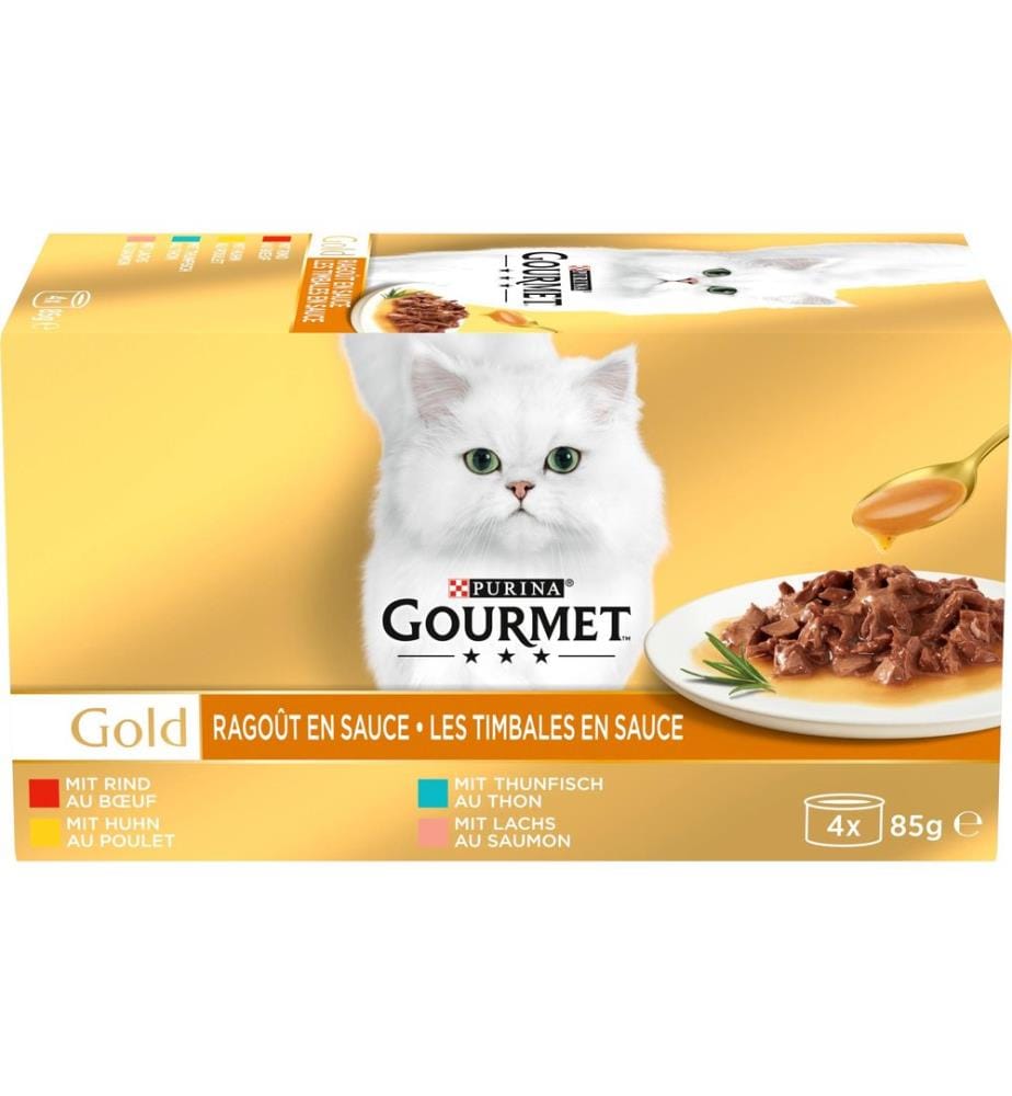 Purina Gourmet Nassfutter Gold Ragout Sauce 4 x 85 g