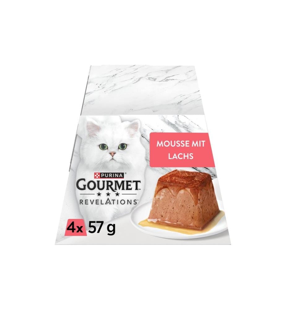 Purina Gourmet Nassfutter Revelations Mousse Lachs mit Sauce 4 x 57 g