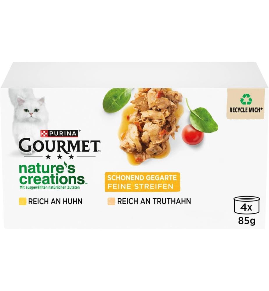 Purina Gourmet Nassfutter Gourmet Nature's Creation Fleisch, 4 x 85 g