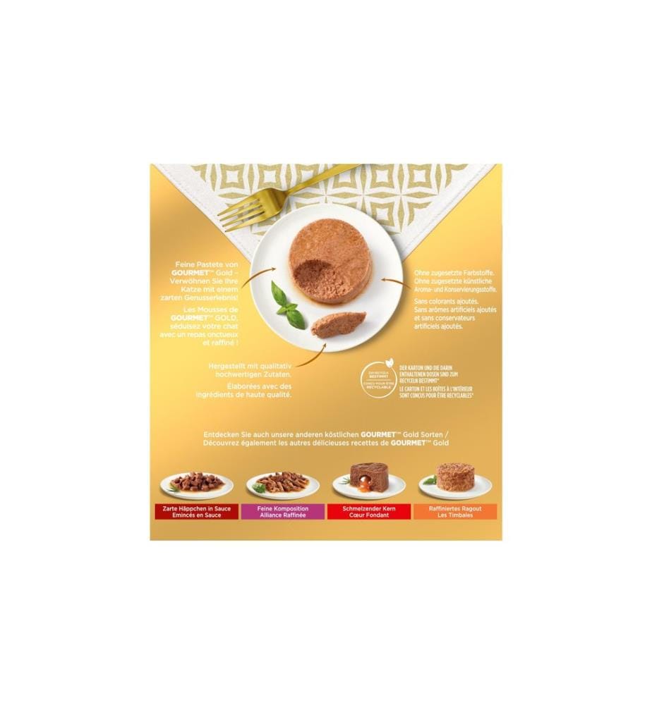 Purina Gourmet nourriture humide Gourmet Gold Mousse, 8 x 85 g