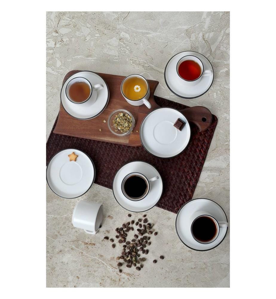 Set of 12 tea cups - Matte white