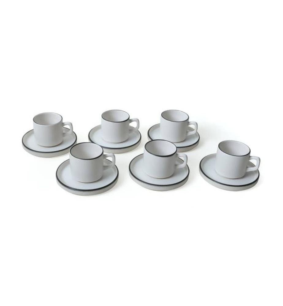 Set of 12 tea cups - Matte white