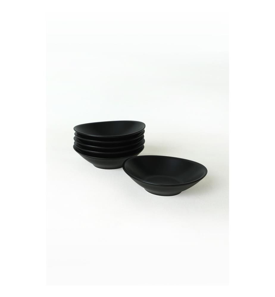 Set of 6 Ceramic Bowls - Matte Black