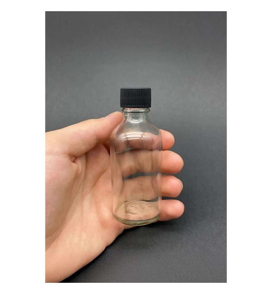 Set of 6 glass bottles - Clear and black
