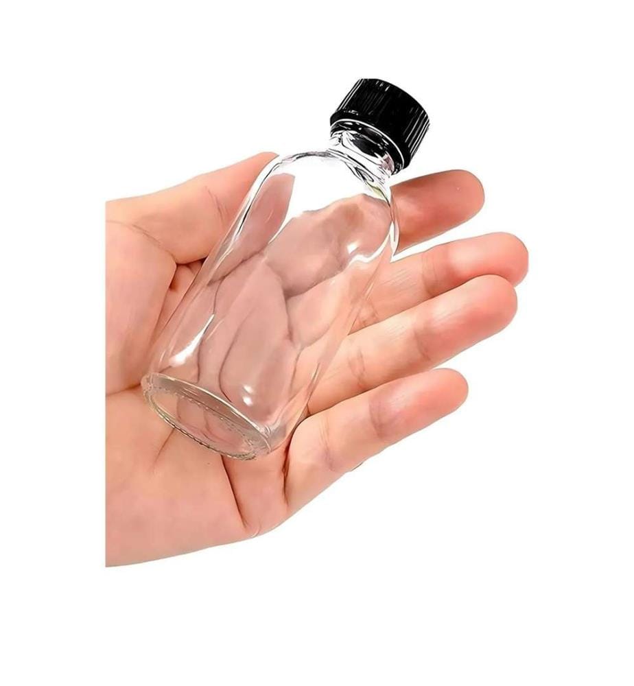 Set of 6 glass bottles - Clear and black