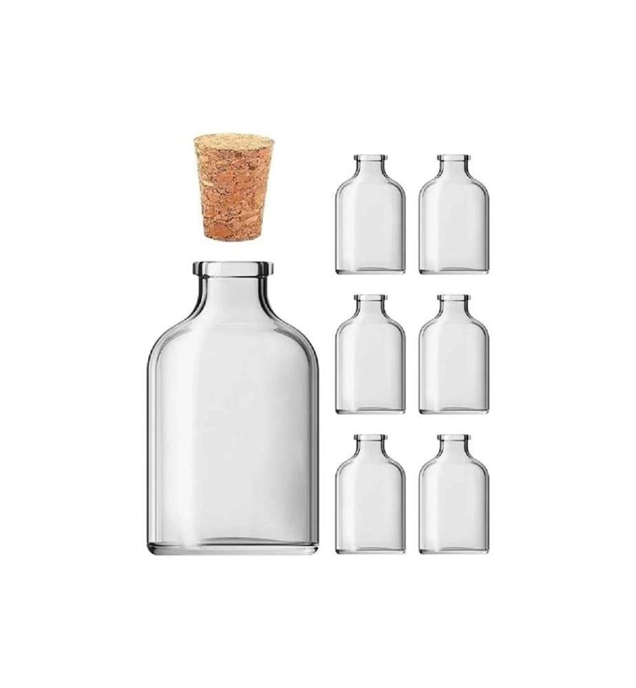 Set of 6 glass bottles - Clear