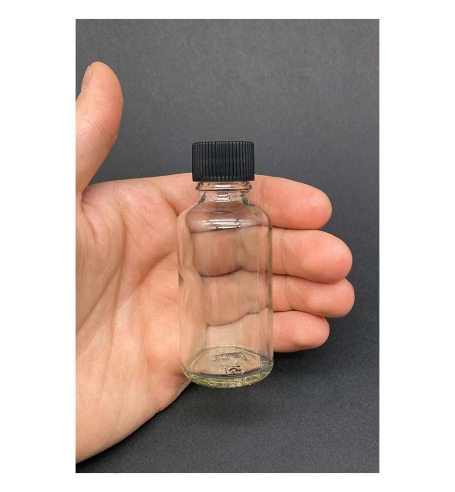 Set of 6 glass bottles - Clear and black