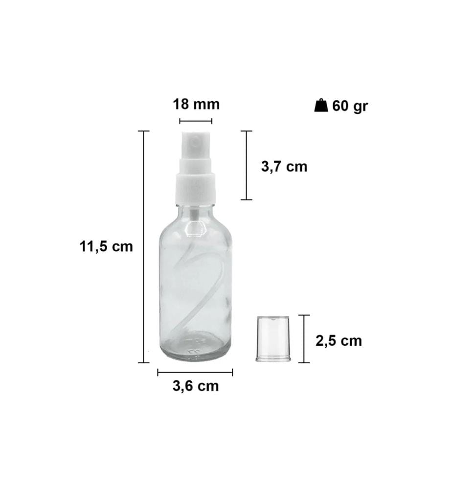 Set of 4 glass bottles - Clear