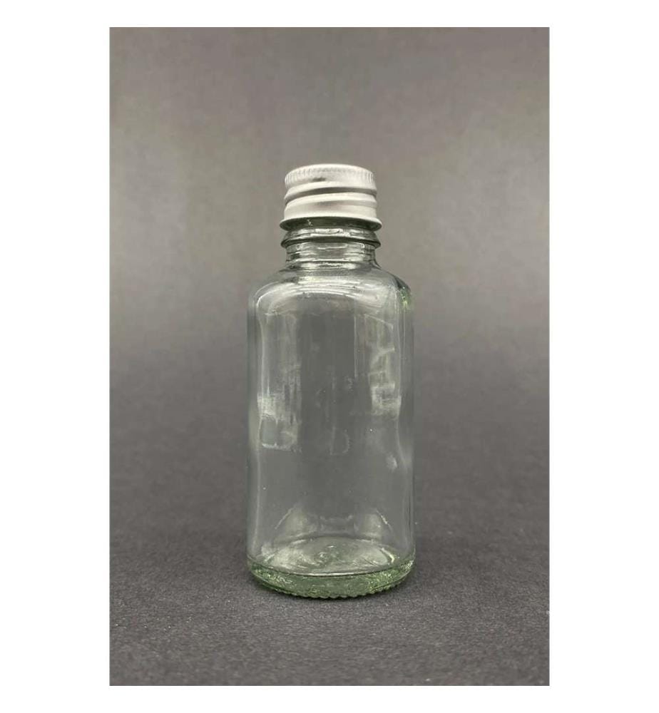 Set of 12 glass bottles - Clear and silver