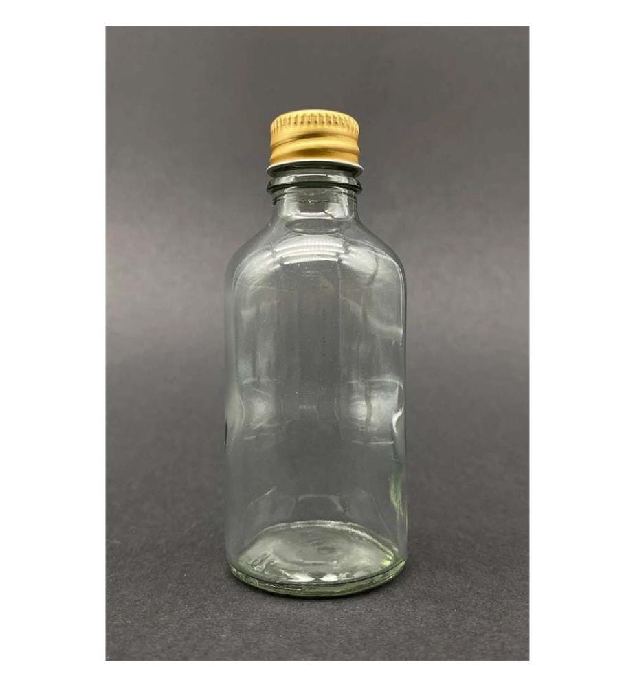 Set of 12 glass bottles - Clear and gold