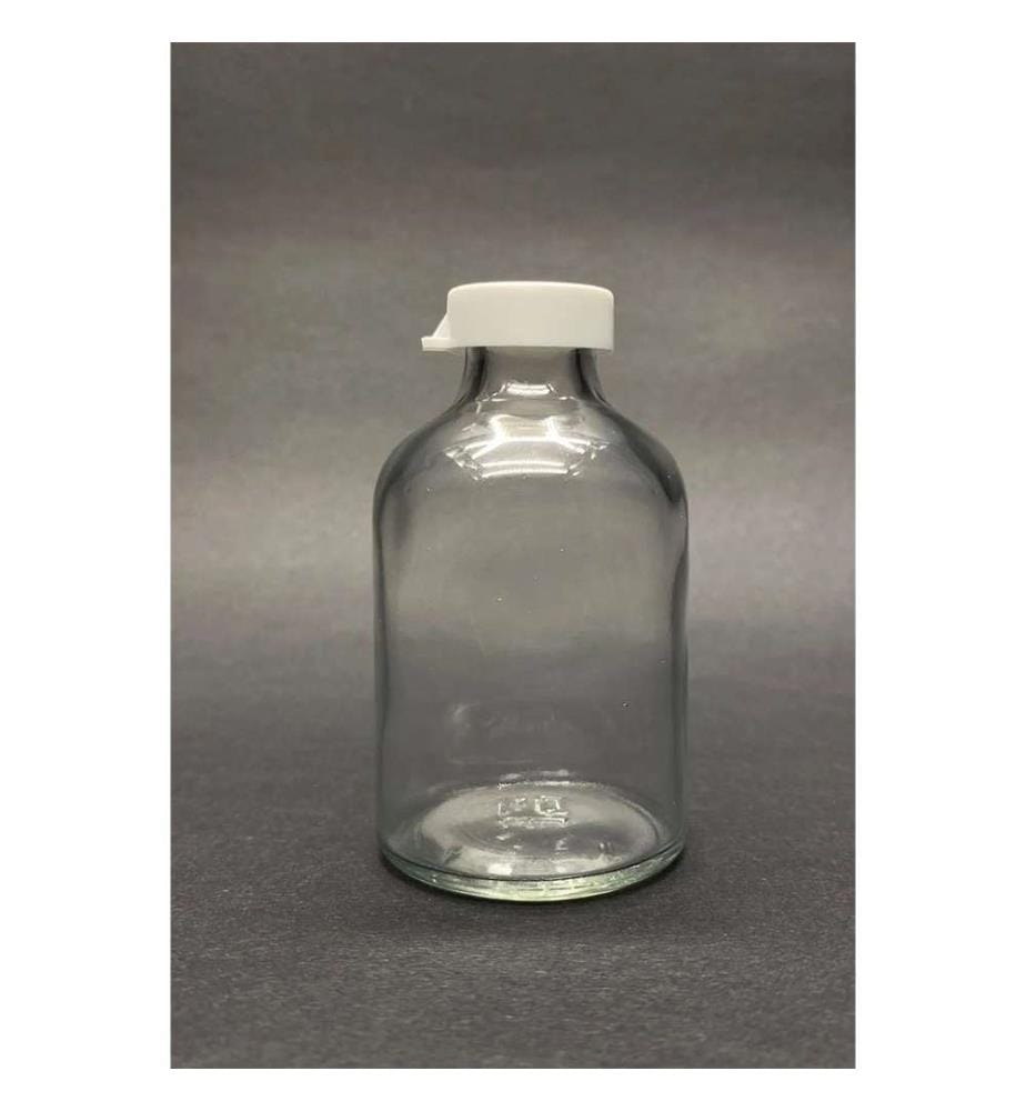 Set of 12 glass bottles - Clear and white
