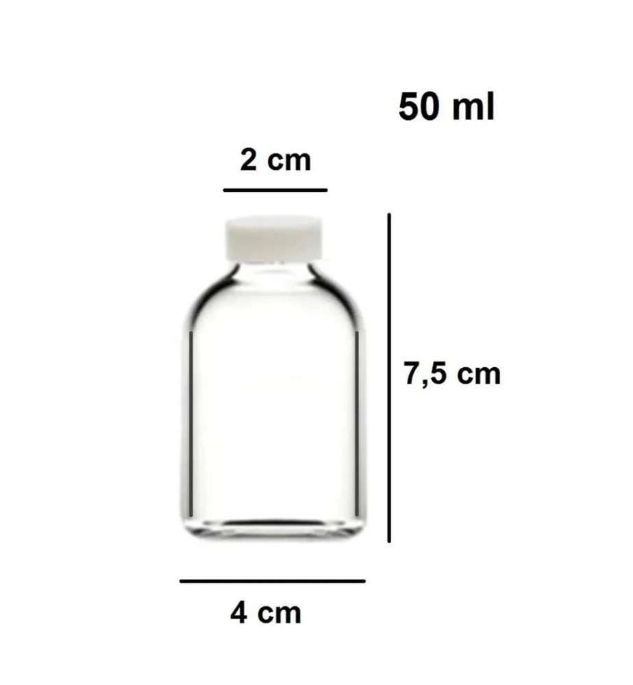 Set of 12 glass bottles - Clear and white