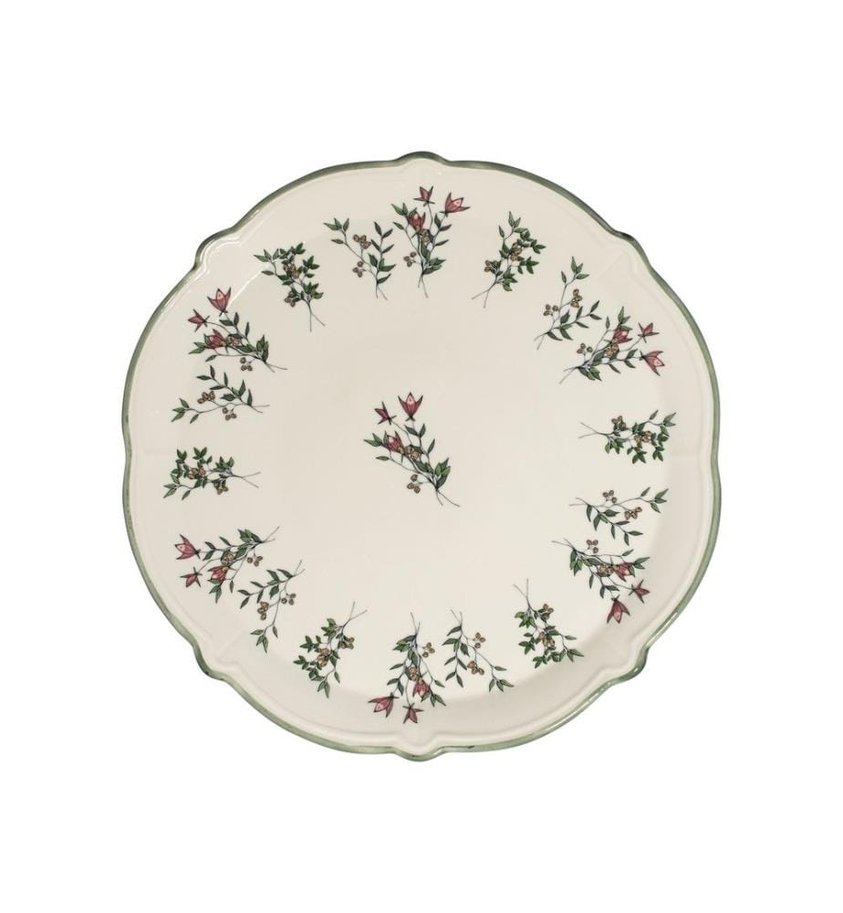 Set of 8 cake serving pieces - White, green, and burgundy