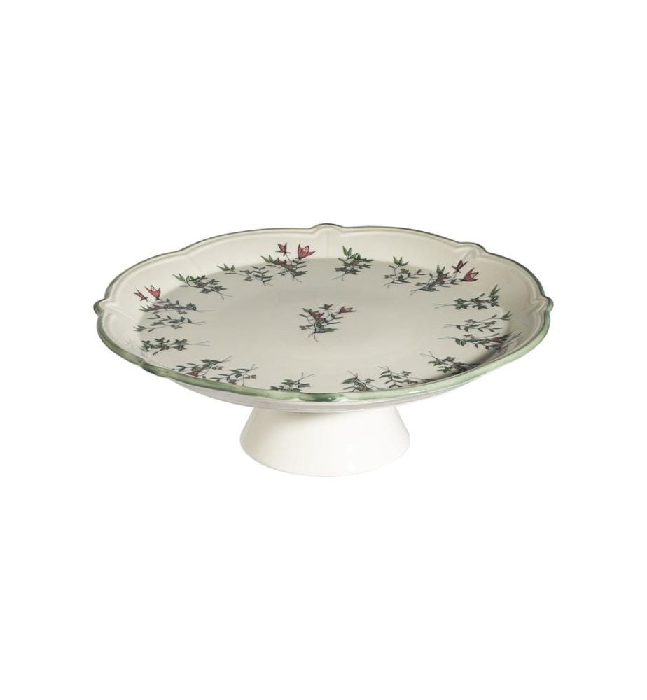 Set of 8 cake serving pieces - White, green, and burgundy
