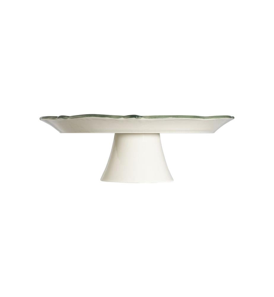 Set of 8 cake serving pieces - White, green, and burgundy