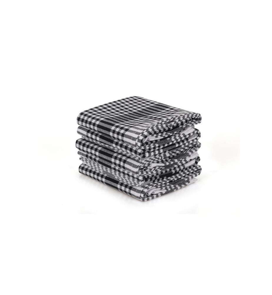 Set of 10 bath towels - Black and white