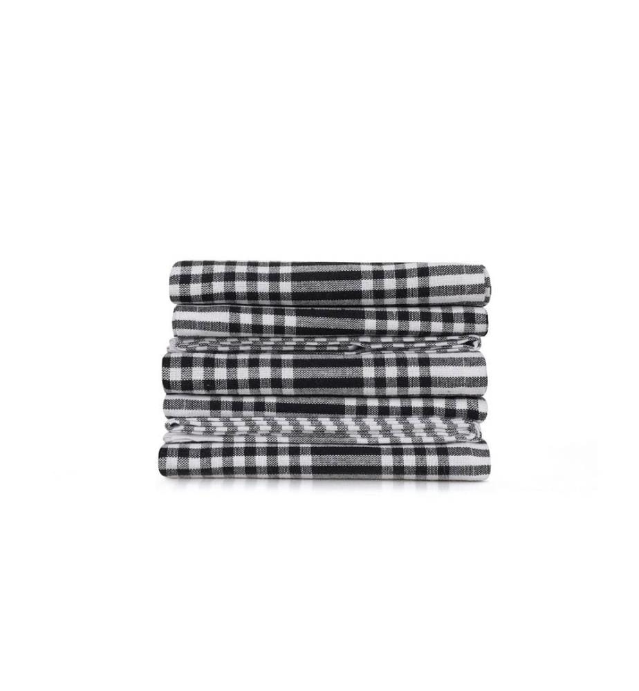 Set of 10 bath towels - Black and white