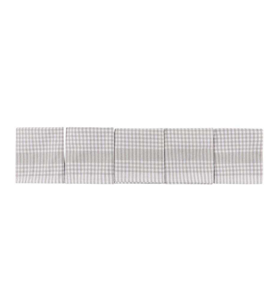 Set of 10 face towels - Gray and white
