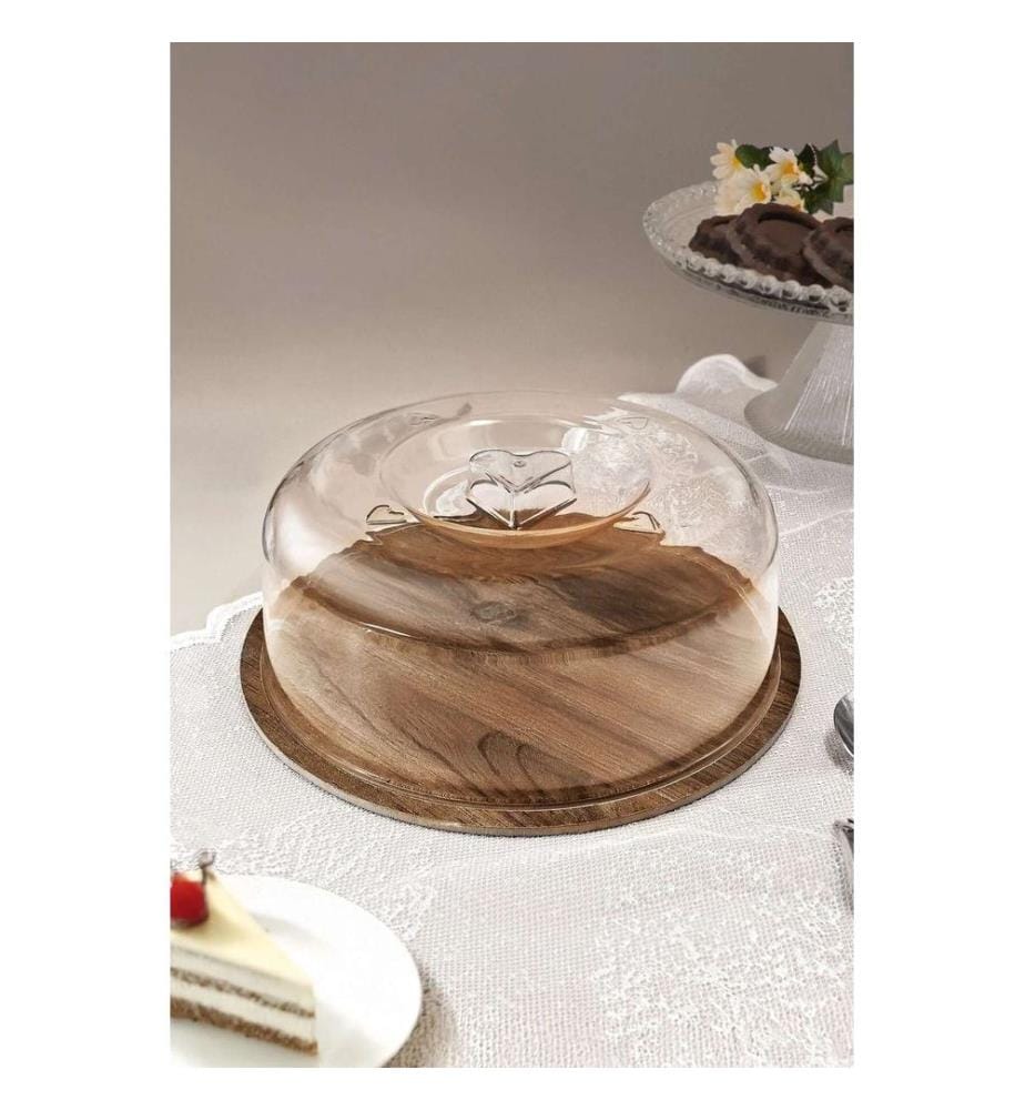 Cake Serving Plate - Brown