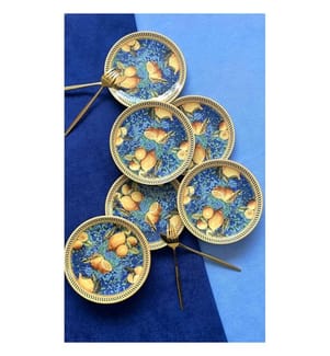 Set of 6 dessert plates - Multicolored