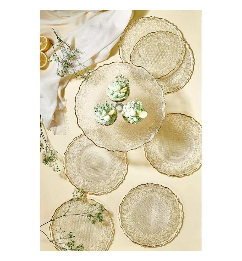 Set of 7 dessert plates - Clear