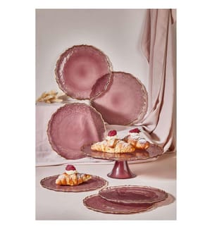 Set of 7 dessert plates - Plum