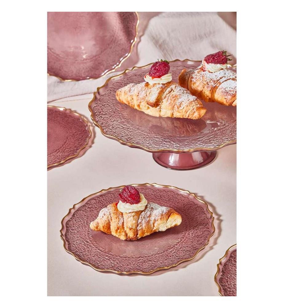 Set of 7 dessert plates - Plum