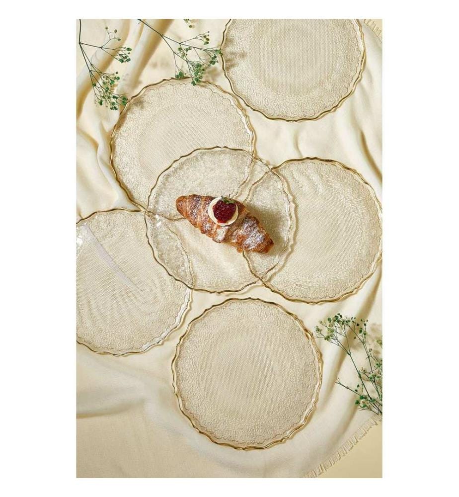 Set of 6 dessert plates - Clear