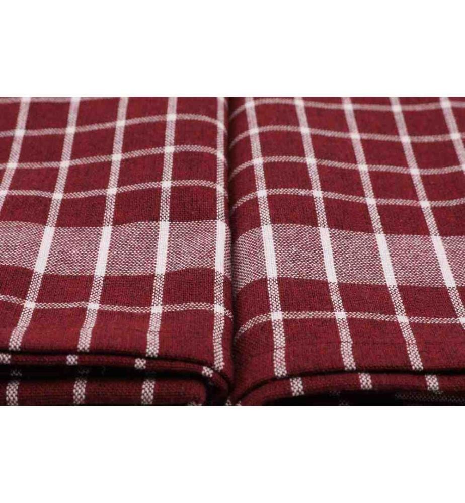 Set of 10 bath towels - Burgundy red and white