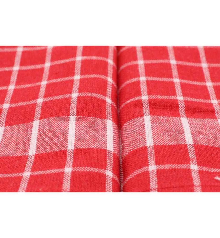 Set of 10 bath towels - Red and white