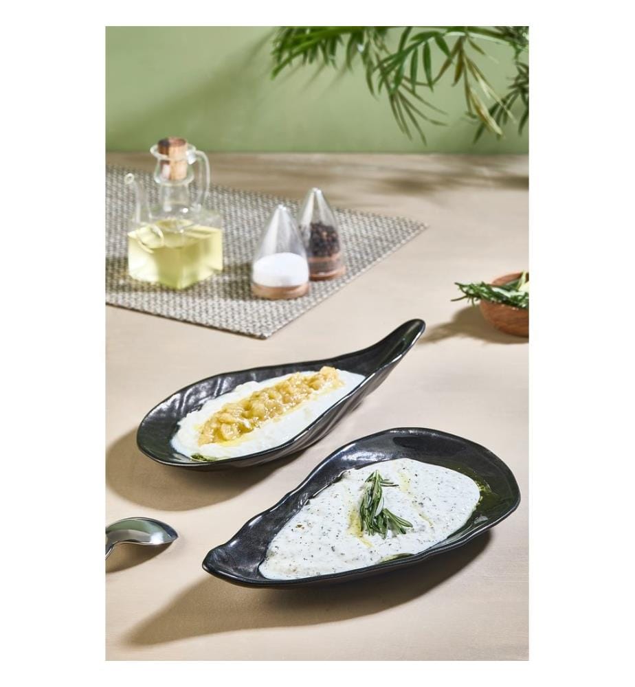 Set of 2 serving plates - Black