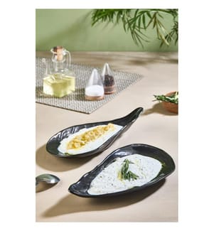 Set of 2 serving plates - Black