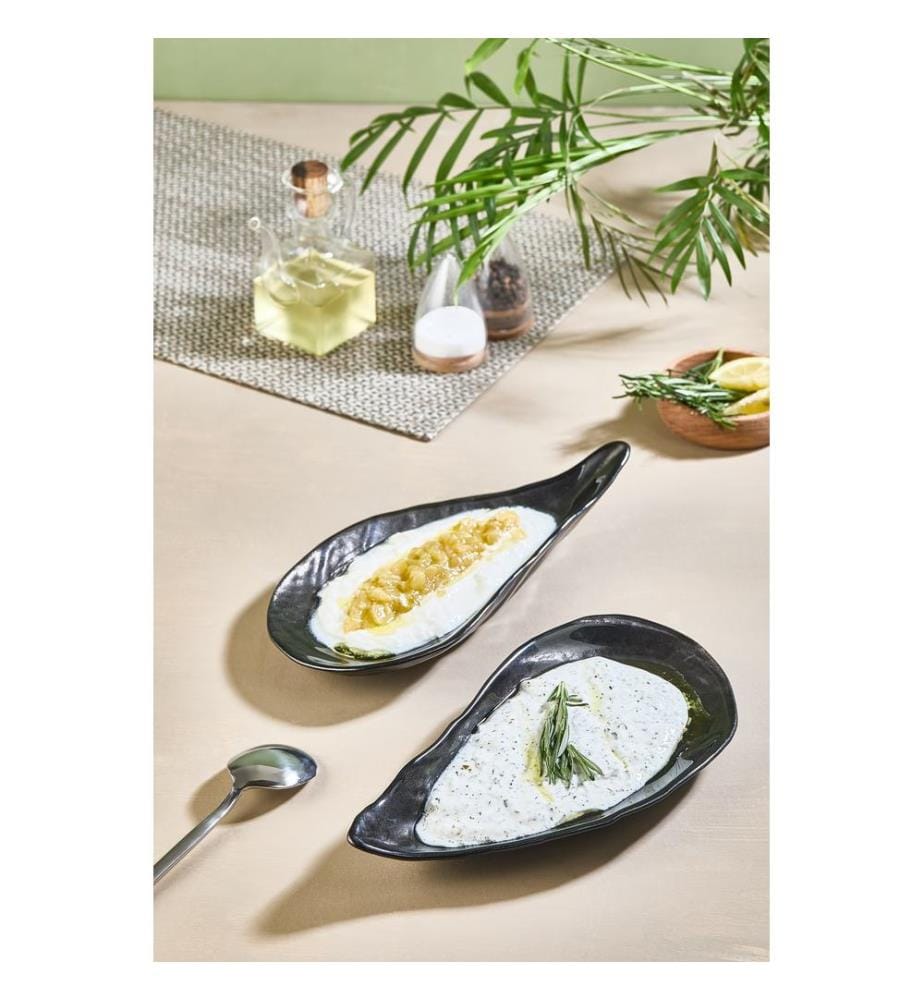 Set of 2 serving plates - Black