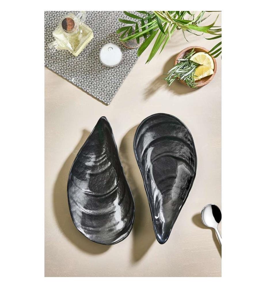 Set of 2 serving plates - Black