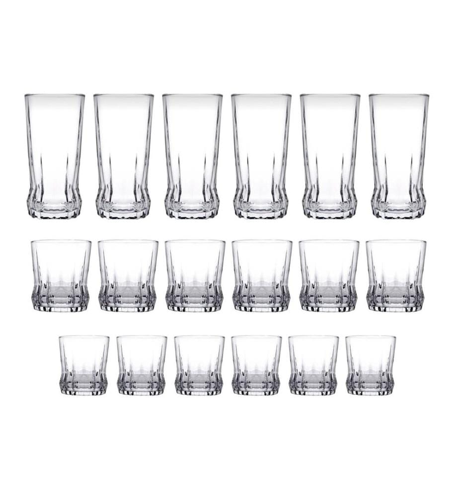 Set of 18 glasses - Clear