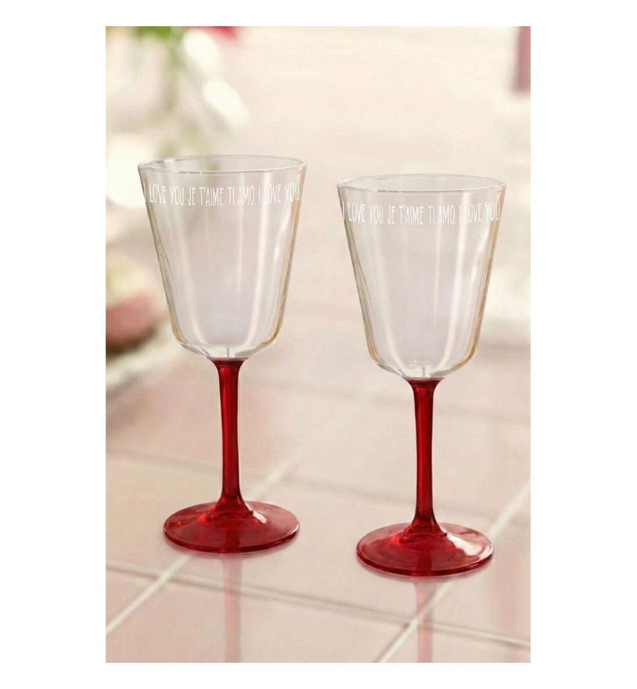 Set of 2 wine glasses - Red
